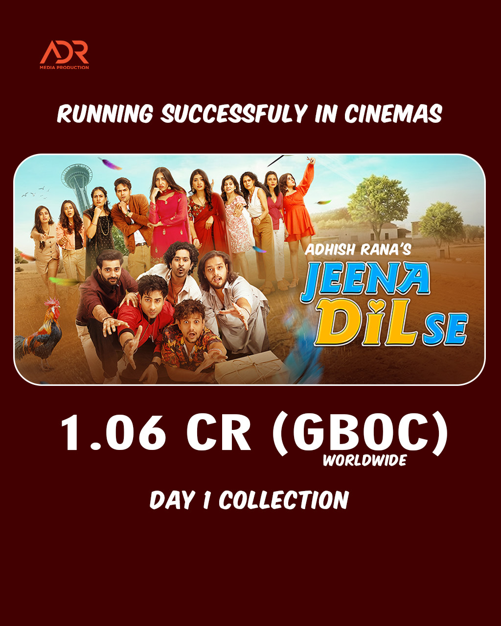 Youth-Centric Debut Film 'Jeena Dil Se' Opens Strong with Rs 1.06 Crore on Day 1 Youth-Centric Debut Film 'Jeena Dil Se' Opens Strong with Rs 1.06 Crore on Day 1