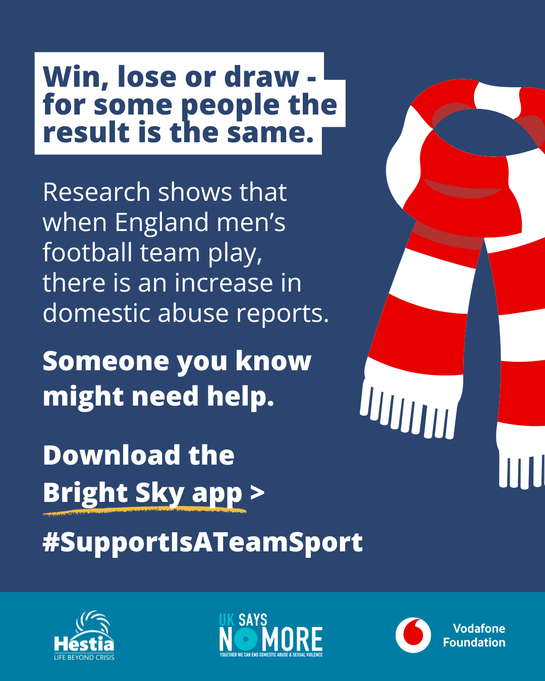 Hestia launches #SupportIsATeamSport campaign to raise awareness of domestic abuse during the World Cup