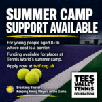 Tees Valley Tennis Foundation opens applications for funded summer camp places