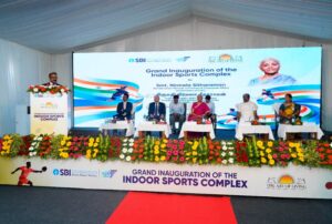 Union Minister of Finance and Corporate Affairs Inaugurates Indoor Sports Complex in Tiruchuli Union Minister of Finance and Corporate Affairs Inaugurates Indoor Sports Complex in Tiruchuli